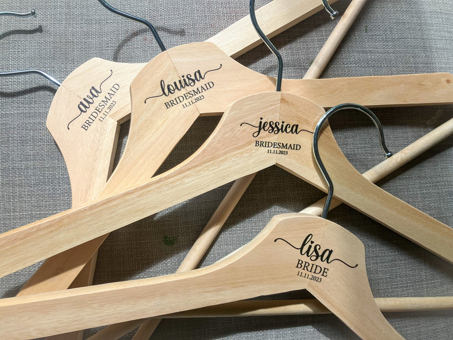 Personalised Wedding Coat Hanger, Personalised Wooden Coat Hanger, Personalised wedding dress hanger, Bridesmaid Dress Hanger