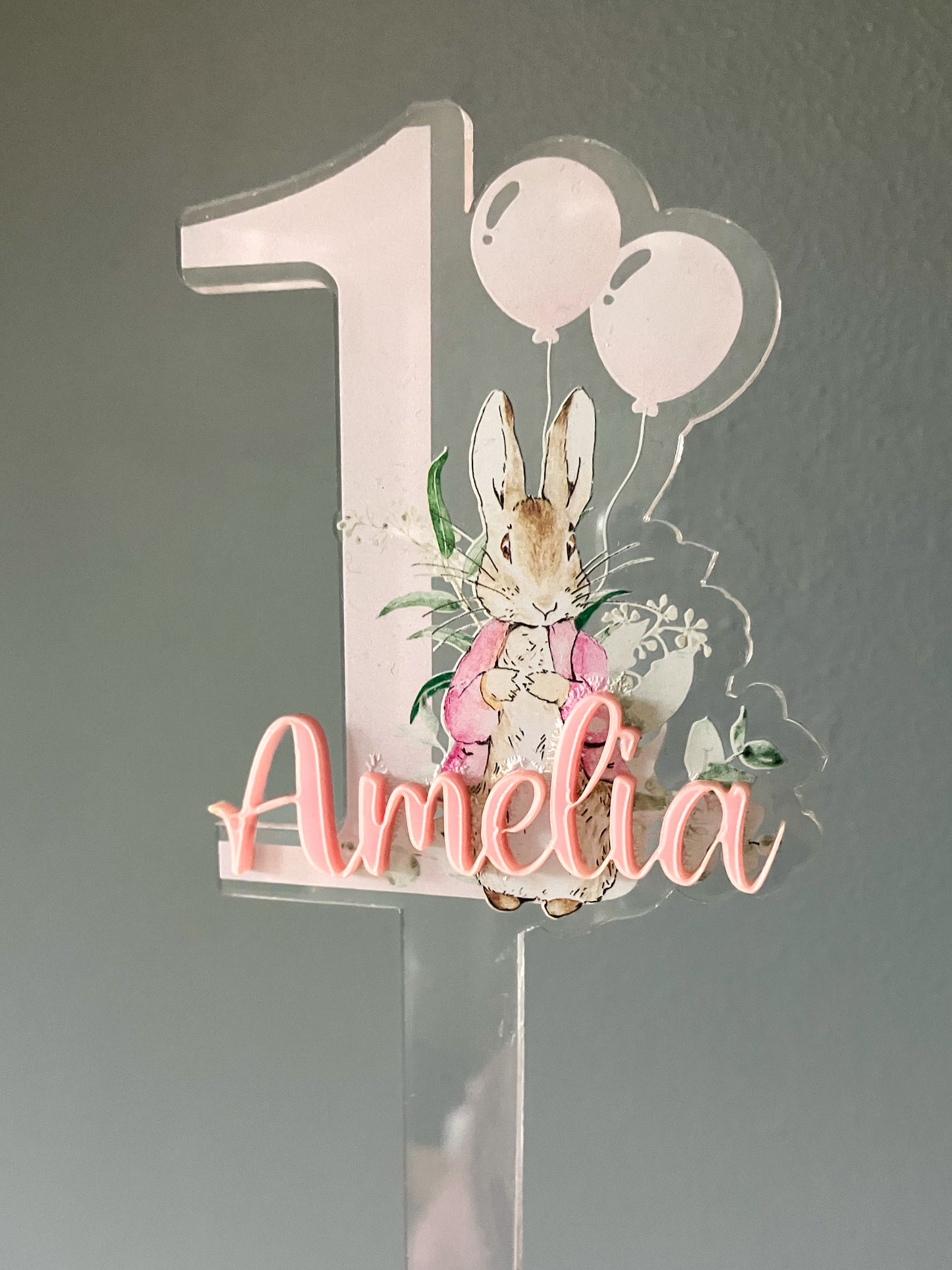 Birthday cake topper, personalised 1st birthday acrylic cake topper, first birthday decoration