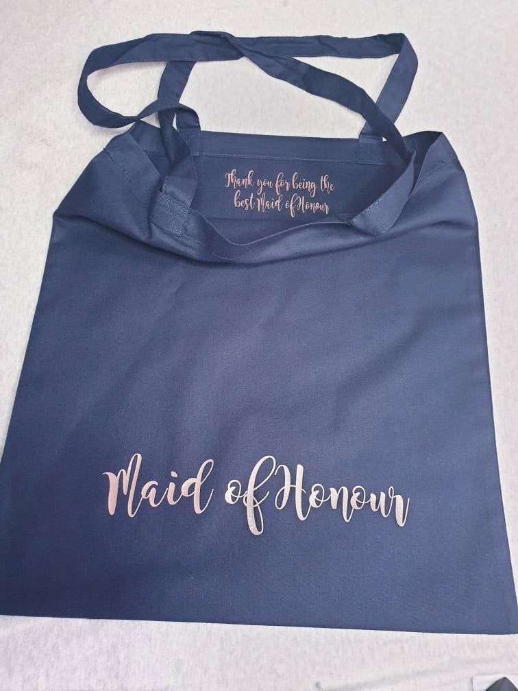 Bridesmaid gift, maid of honour gift, bridesmaid tote bag, wedding tote bag, - Mancub Prints