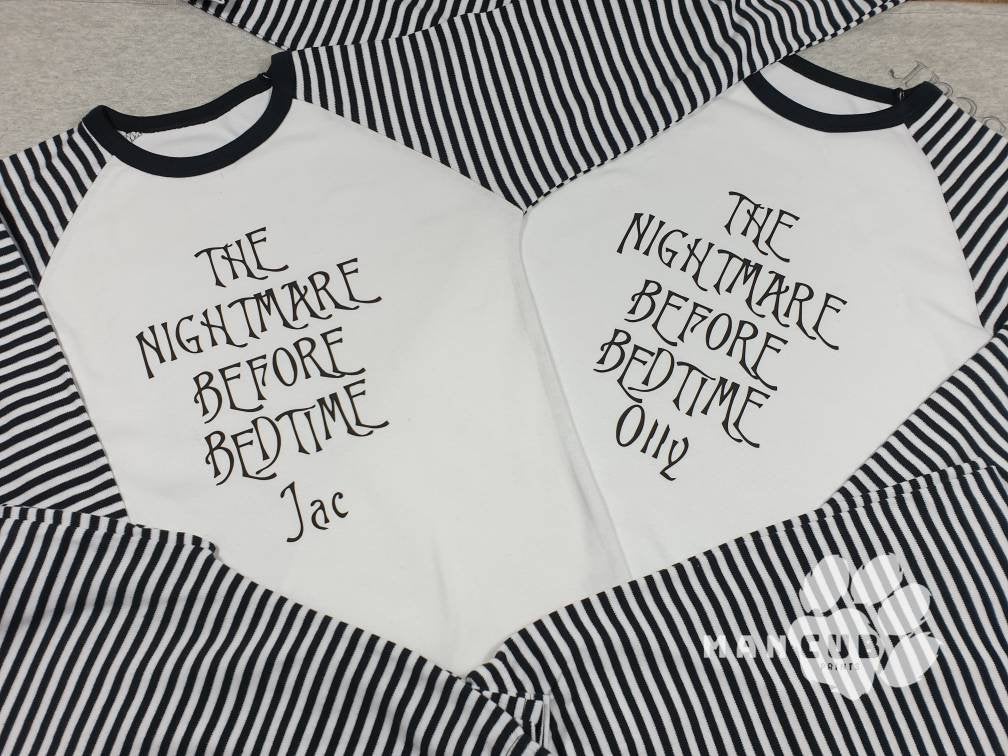 Children's birthday pyjamas, Personalised Nightmare Before Bedtime Pyjamas. - Mancub Prints
