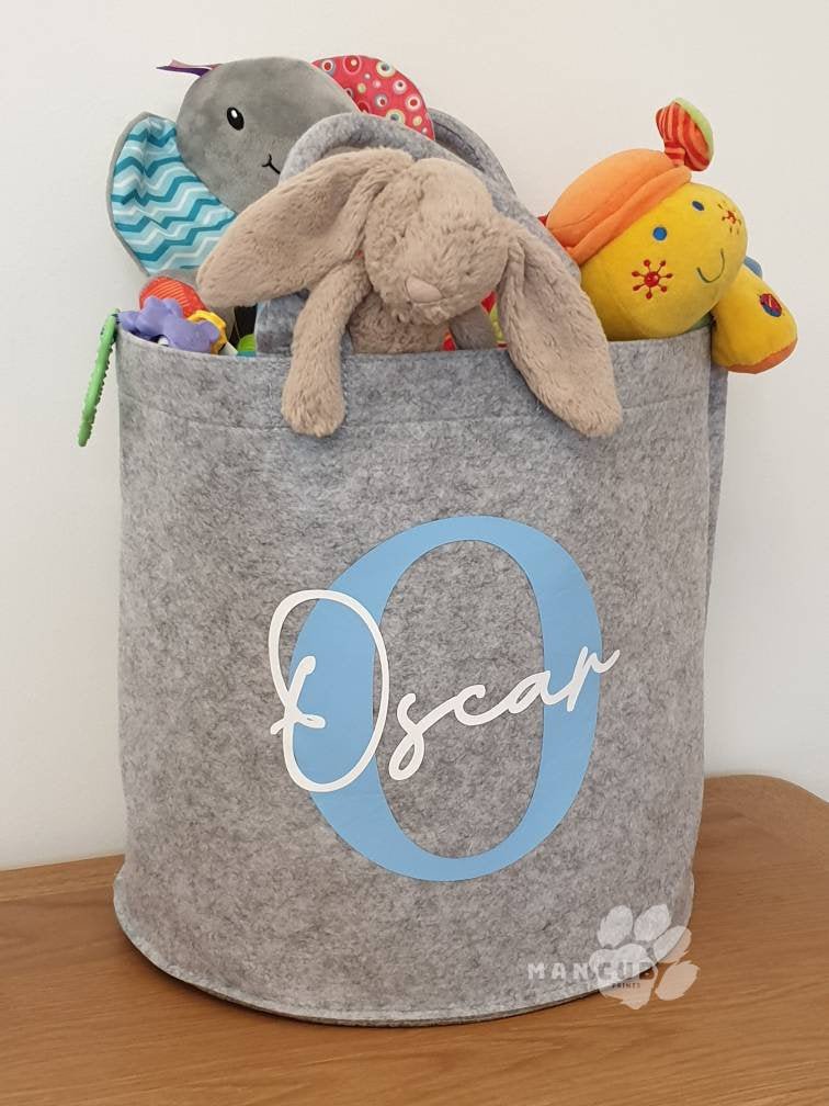 Childrens toy storage basket, personalised children's toy storage - Mancub Prints
