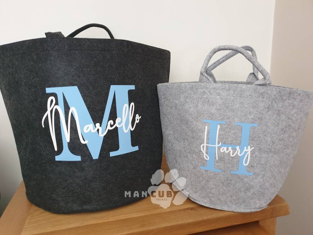 Childrens toy storage basket, personalised children's toy storage - Mancub Prints