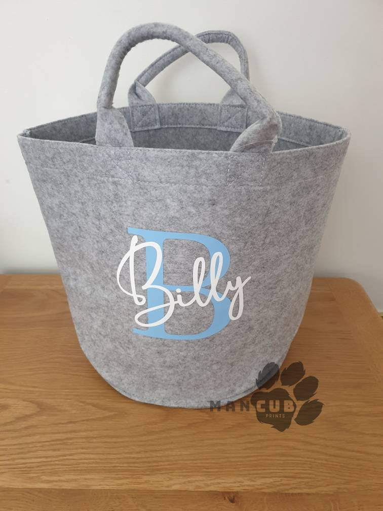 Childrens toy storage basket, personalised children's toy storage - Mancub Prints