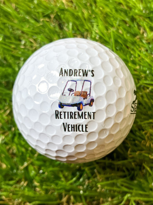 Retirement Gift, retirement golf ball, personalised retirement gift