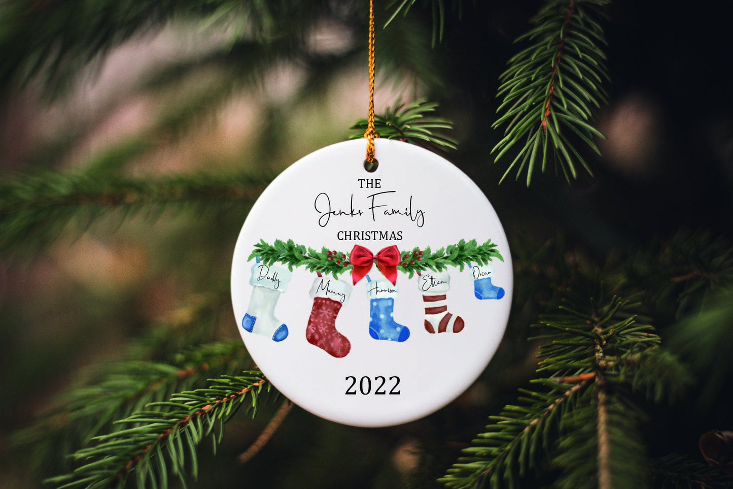 Personalised Family Christmas Bauble, Family Tree Decoration, Christmas Stocking Decoration - Mancub Prints
