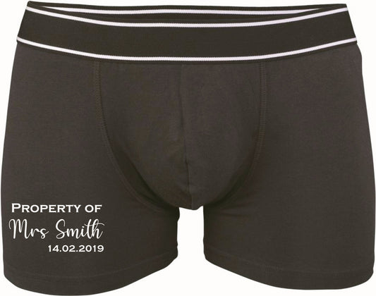 Wedding day Groom boxers, Valentines day gift for him, personalised men's boxers,