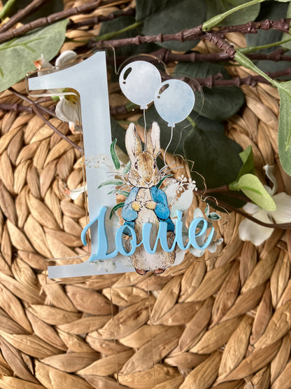 Birthday cake topper, personalised 1st birthday acrylic cake topper, first birthday decoration