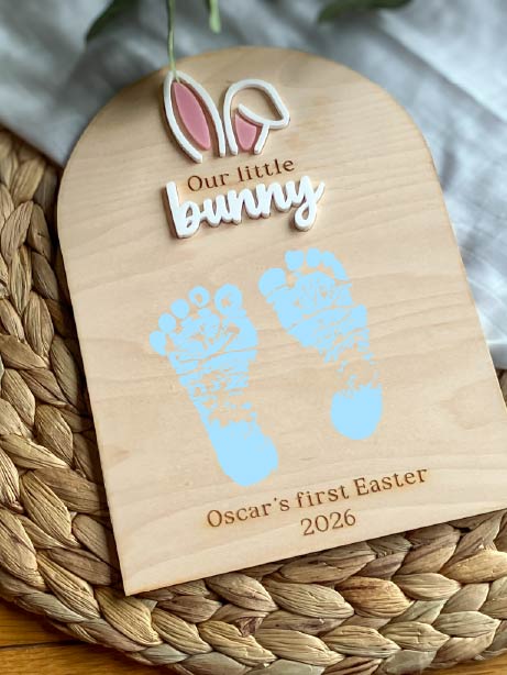 Personalised First Easter Footprint Plaque