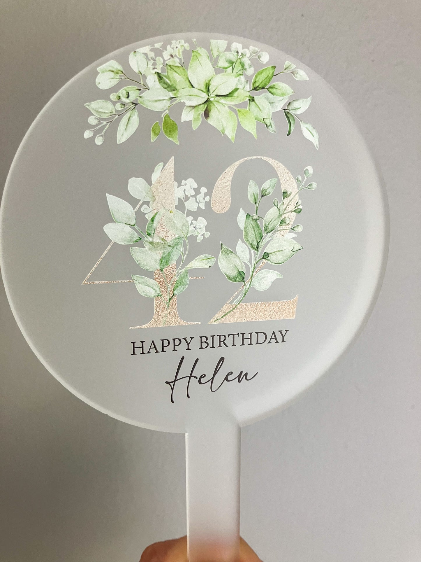 Personalised Happy Birthday Cake Topper, Birthday Acrylic Cake Topper, 18th 21st 30th 40th 50th Birthday, Clear Cake Topper, Birthday Name