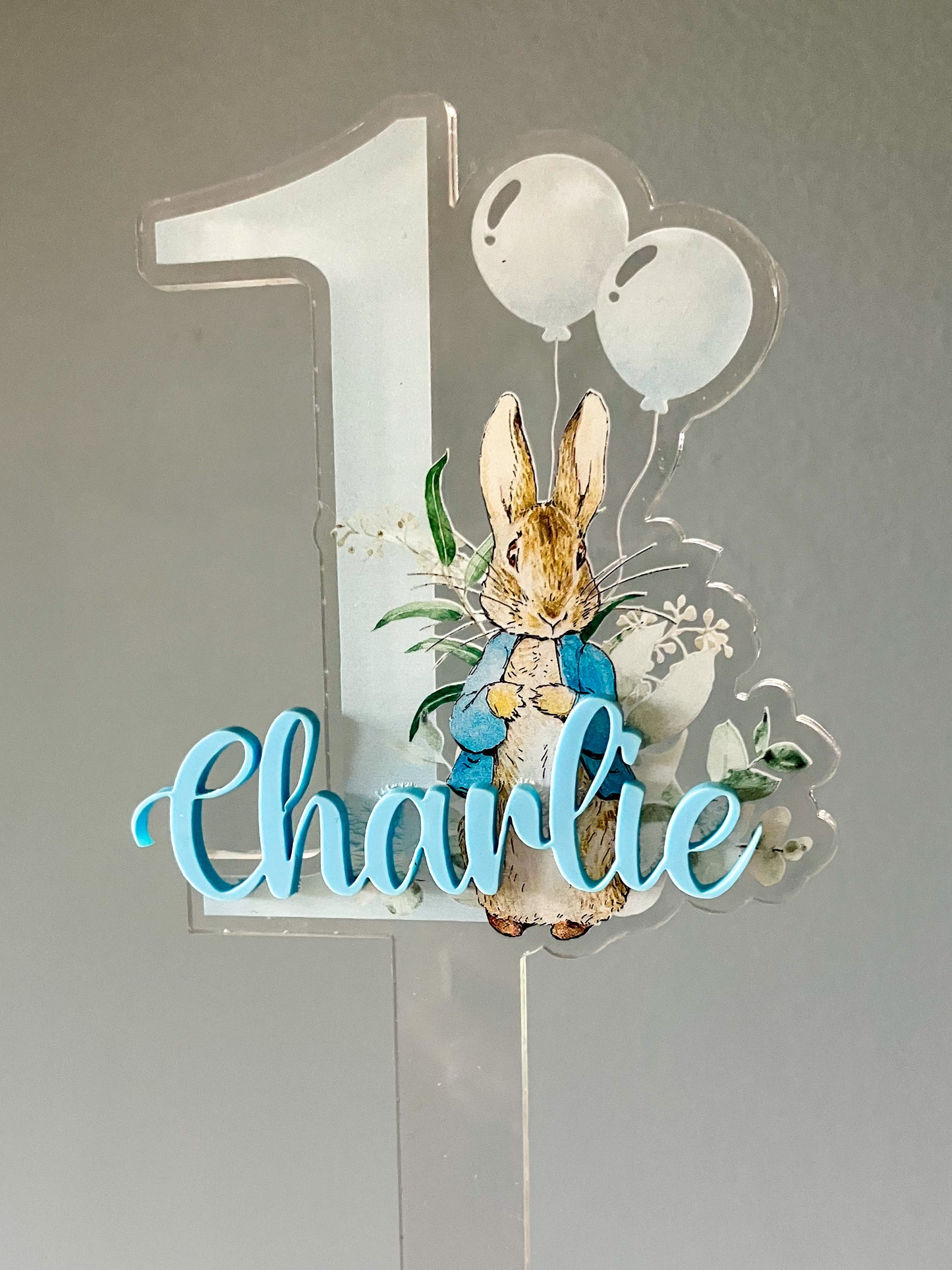 Birthday cake topper, personalised 1st birthday acrylic cake topper, first birthday decoration