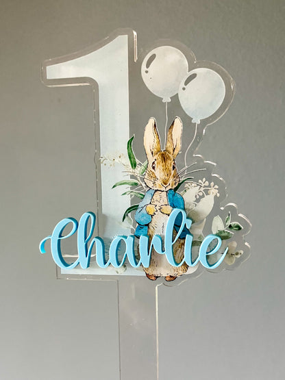 Birthday cake topper, personalised 1st birthday acrylic cake topper, first birthday decoration