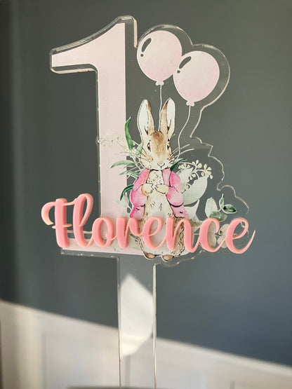 Birthday cake topper, personalised 1st birthday acrylic cake topper, first birthday decoration
