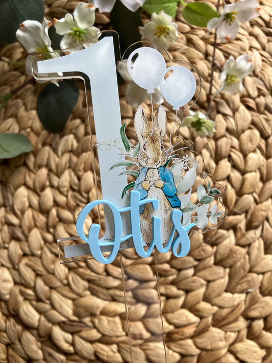 Birthday cake topper, personalised 1st birthday acrylic cake topper, first birthday decoration