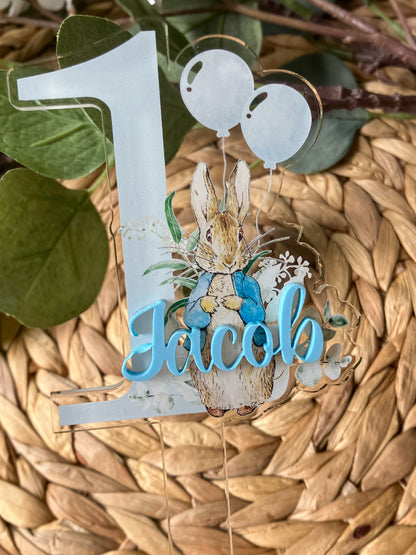 Birthday cake topper, personalised 1st birthday acrylic cake topper, first birthday decoration
