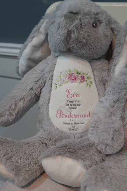 Flower Girl Gift, Flower Girl Teddy,  Personalised Flower Girl gift.