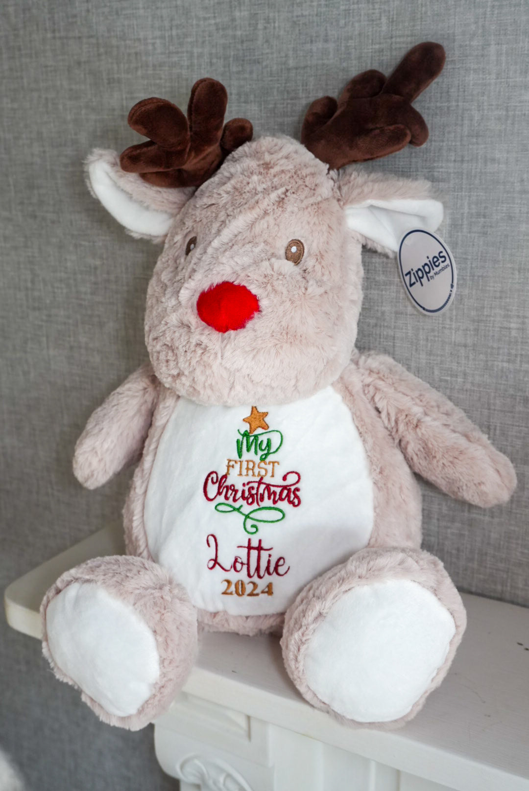 Baby's first Christmas Gift, First Christmas embroidered teddy bear, personalised new baby teddy, new baby gift