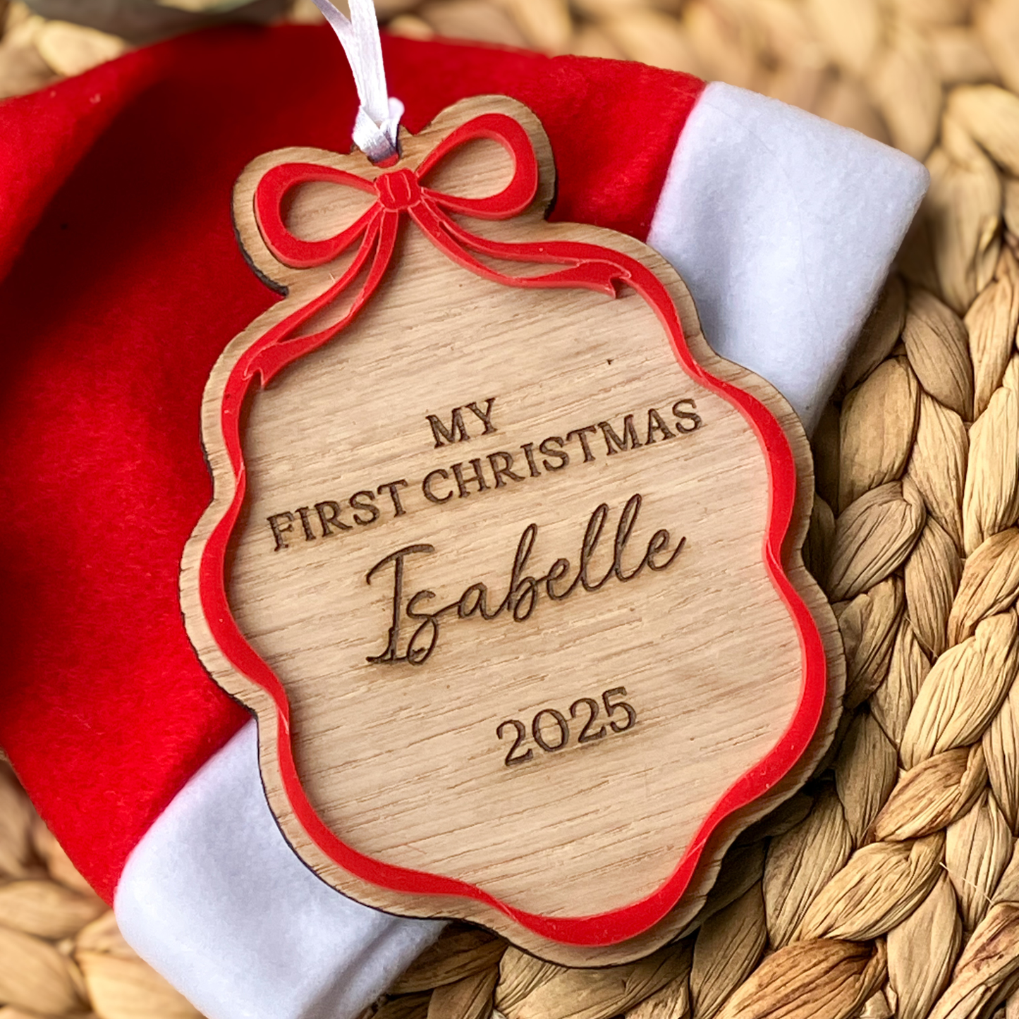 Babys First Christmas personalised Decoration
