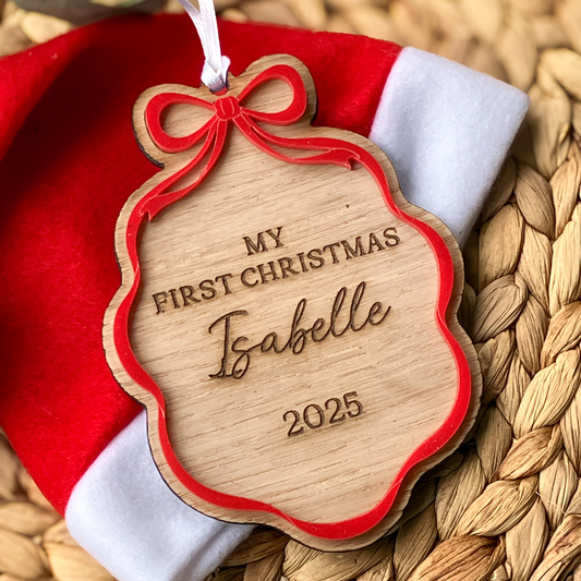Babys First Christmas personalised Decoration