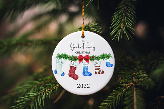 Personalised Family Christmas Bauble, Family Tree Decoration, Christmas Stocking Decoration - Mancub Prints
