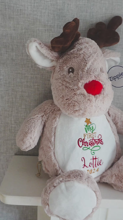 Baby's first Christmas Gift, First Christmas embroidered teddy bear, personalised new baby teddy, new baby gift