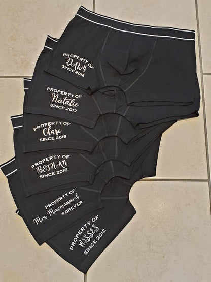 Wedding day Groom boxers, Valentines day gift for him, personalised men's boxers,