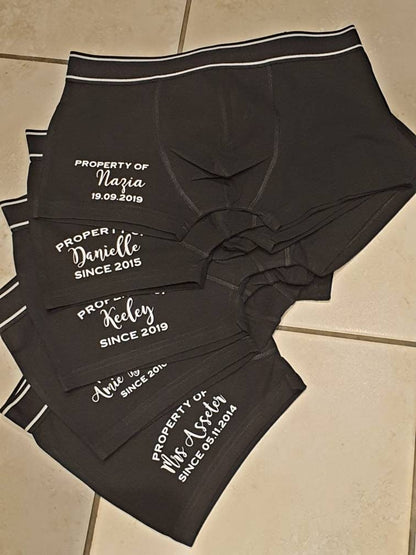 Wedding day Groom boxers, Valentines day gift for him, personalised men's boxers,