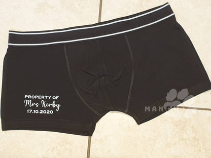 Wedding day Groom boxers, Valentines day gift for him, personalised men's boxers,