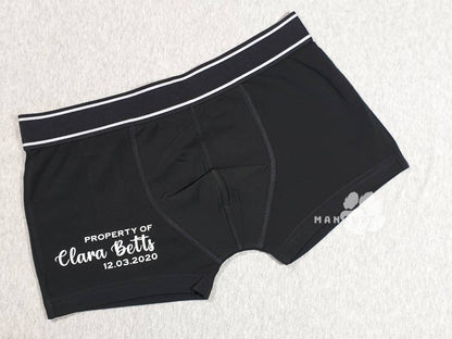 Wedding day Groom boxers, Valentines day gift for him, personalised men's boxers,