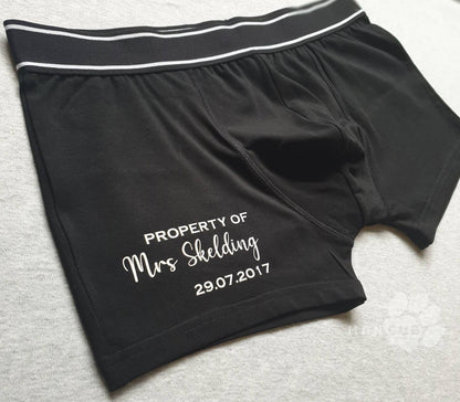 Wedding day Groom boxers, Valentines day gift for him, personalised men's boxers,